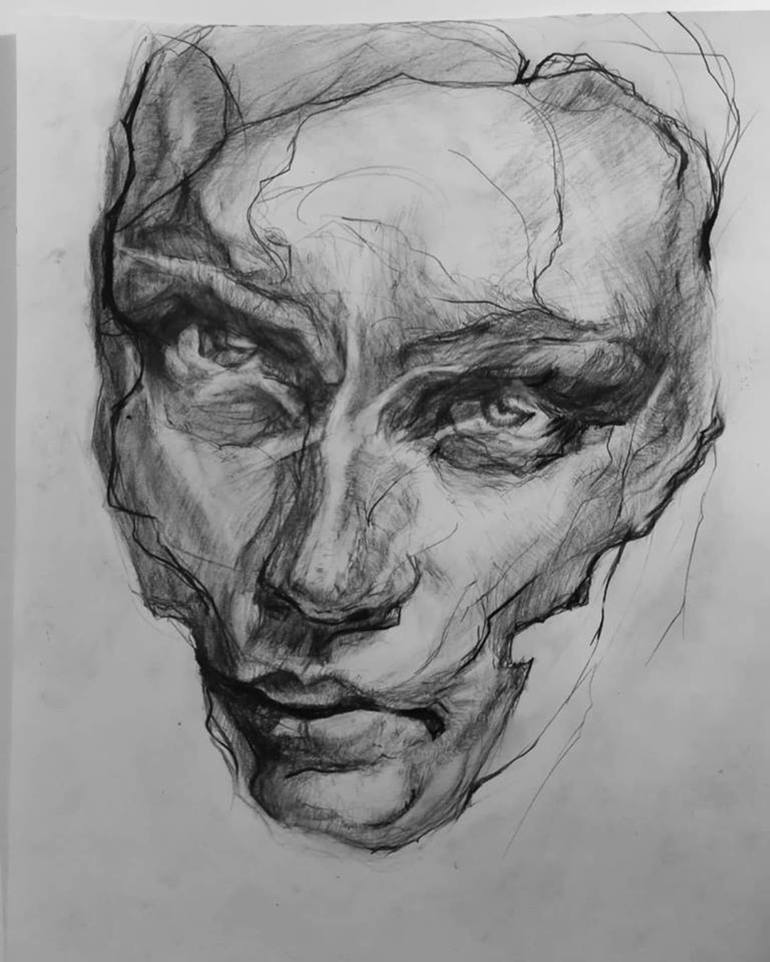 Mask Drawing by Helle Contou | Saatchi Art