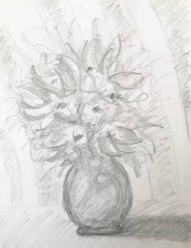 Vase with flowers, still life, impressionism thumb