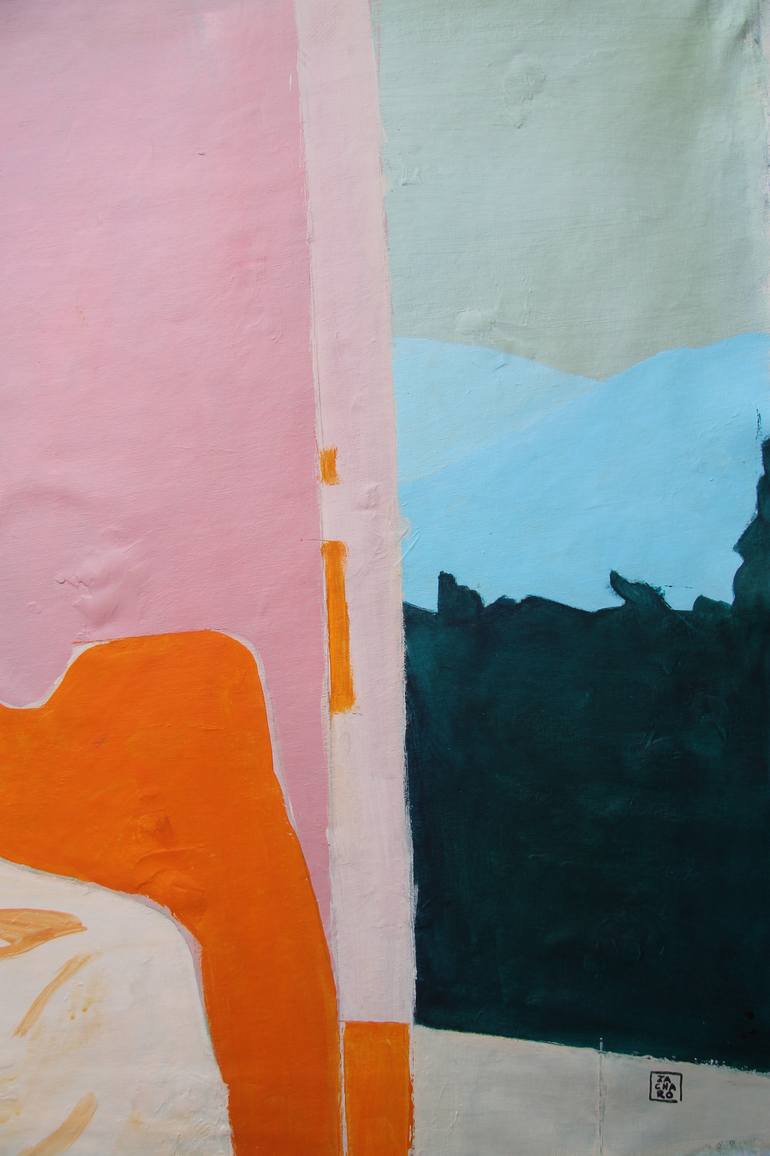 Original Abstract Expressionism People Painting by Zacharo Karakonstanti
