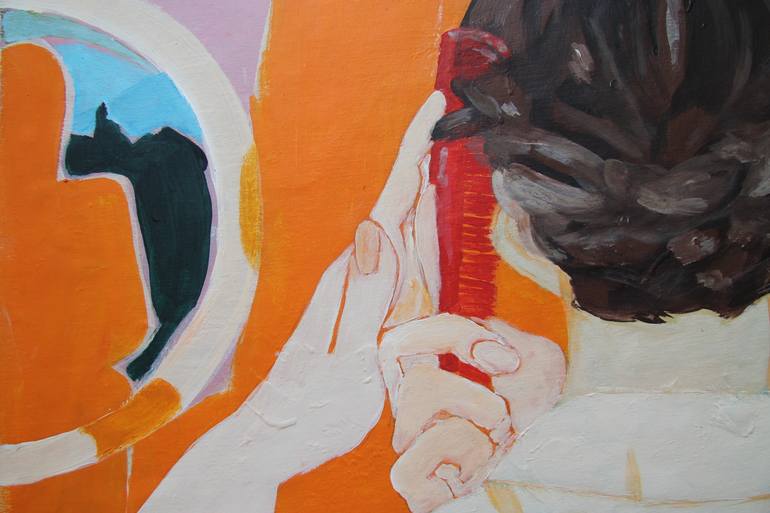 Original Abstract Expressionism People Painting by Zacharo Karakonstanti