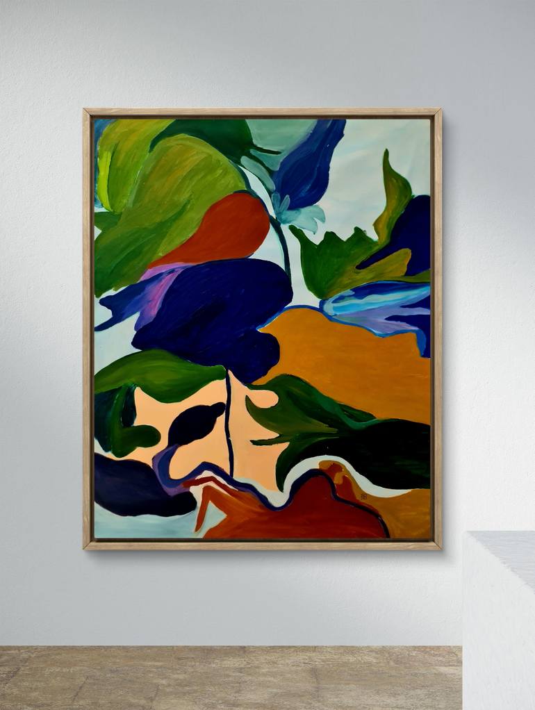 Original Abstract Botanic Painting by Zacharo Karakonstanti