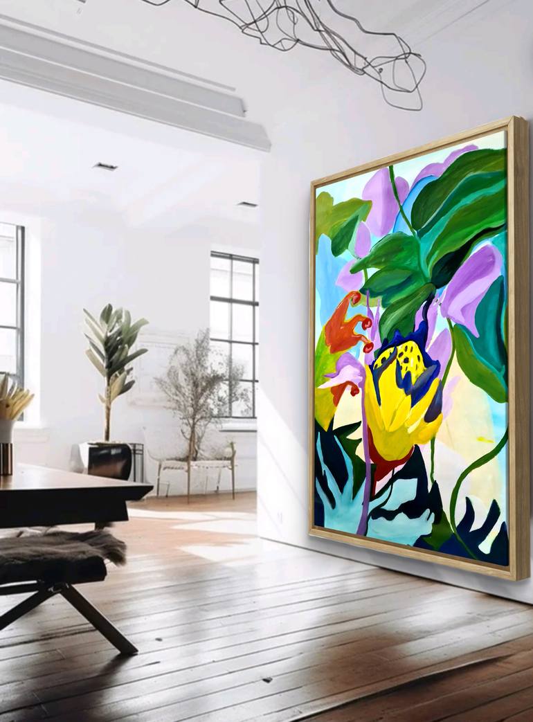 Original Abstract Botanic Painting by Zacharo Karakonstanti