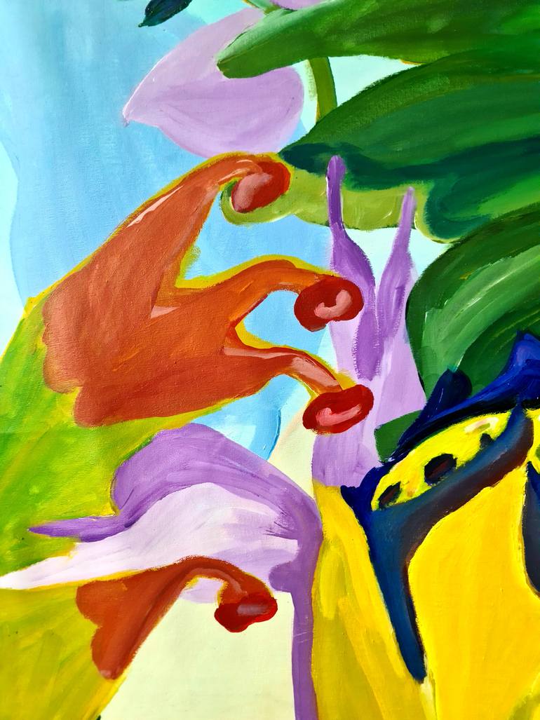 Original Abstract Botanic Painting by Zacharo Karakonstanti