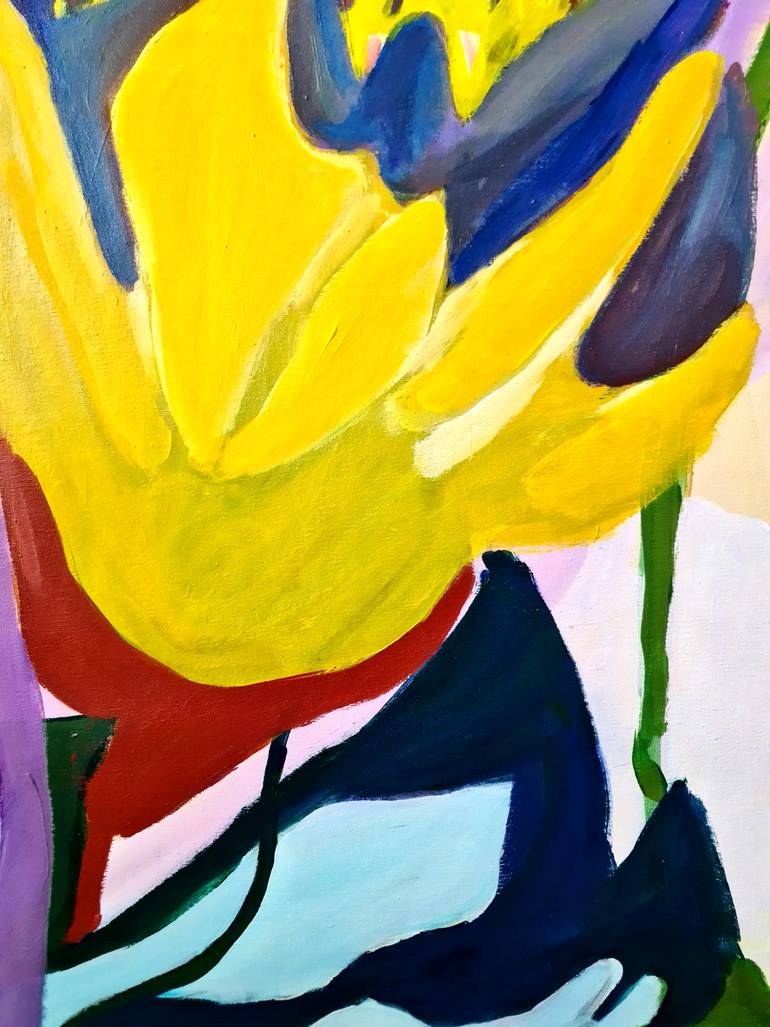 Original Abstract Botanic Painting by Zacharo Karakonstanti