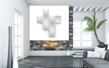 wall sculpture white concrete thumb