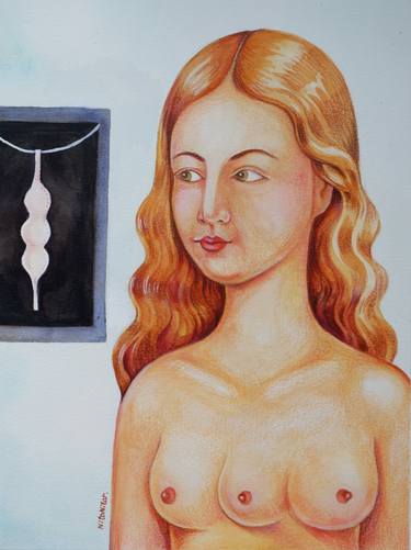 Original Figurative People Paintings by Manita Kaewsomnuk