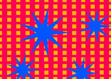 4 Blue Stars on Squares - Limited Edition of 1 thumb