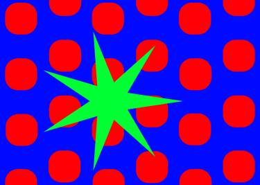 Green Star on Red Dots - Limited Edition of 1 thumb