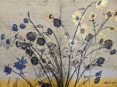 Original Contemporary Floral Printmaking by Helen Gotlib