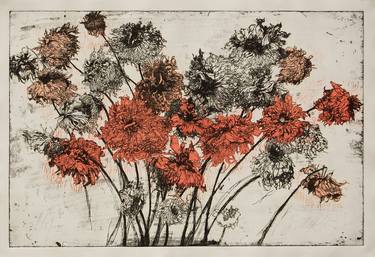 Original Fine Art Floral Printmaking by Helen Gotlib
