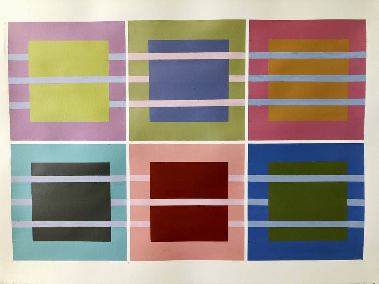 Original Abstract Geometric Paintings by Maggie Jiang