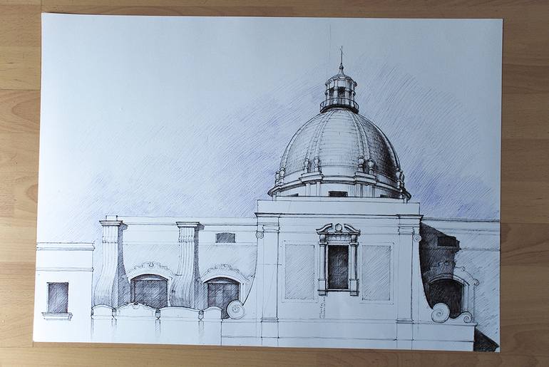 Original Figurative Landscape Drawing by Gavrilas Florin