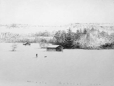 Original Fine Art Landscape Drawings by Gavrilas Florin