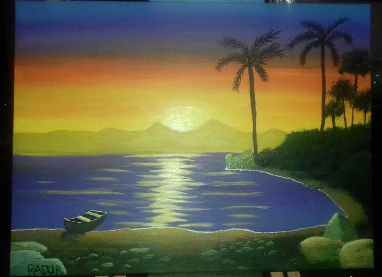 Palm Beach Sunset Landscape Painting
