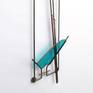 Wall sculpture, formed by iron and steel rods and colored glass kept together by the Tiffany technique.
Hanging hardware is included
The sculpture is very light and weighs 625 gr.