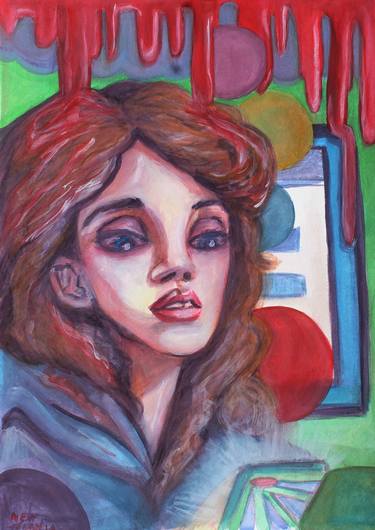 Original Portrait Painting by Tegan New