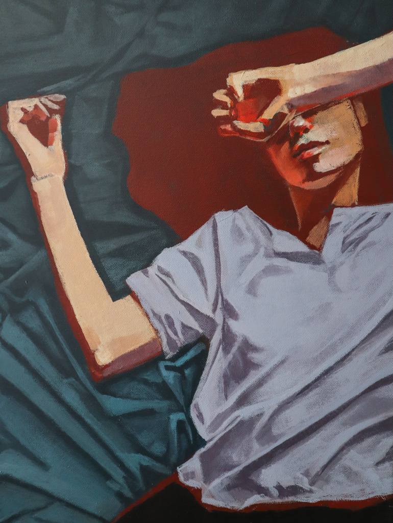 Original Abstract Expressionism People Painting by Elena Nabokova