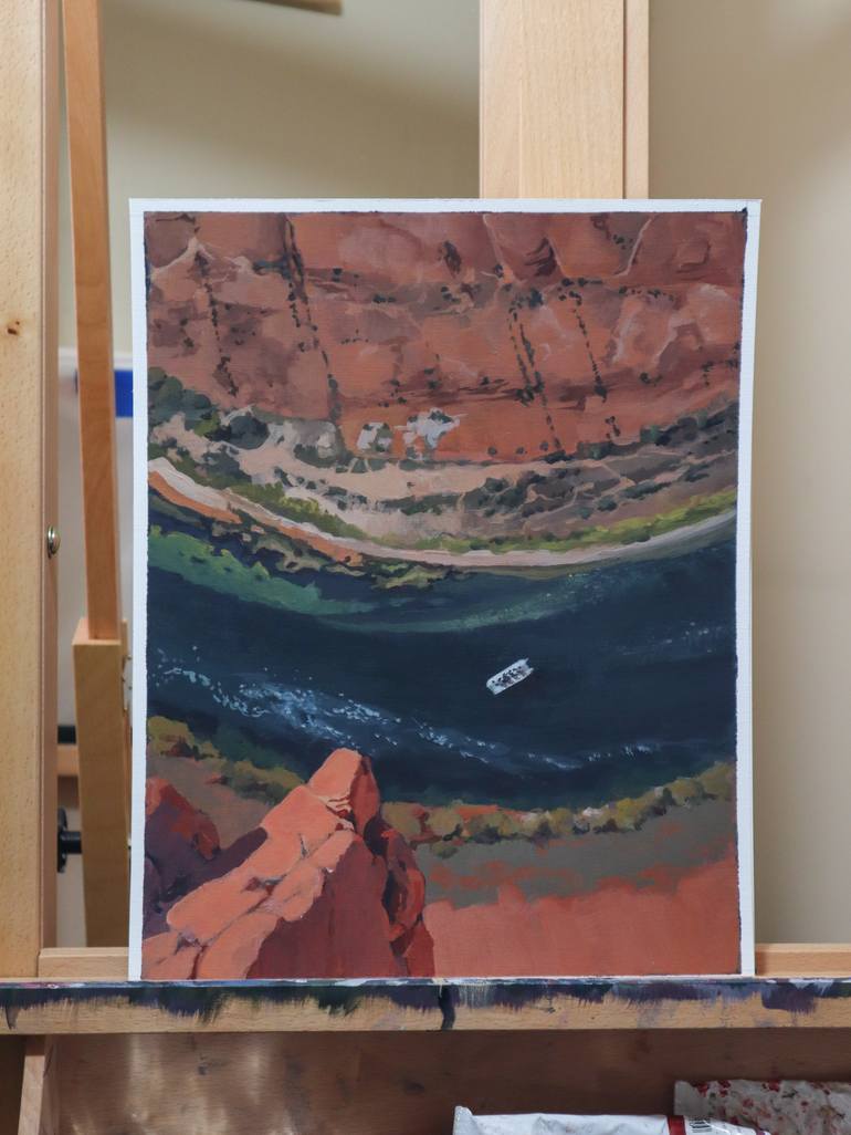 Original Illustration Landscape Painting by Elena Nabokova