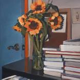 Still life with sunflowers and books by Elena Nabokova