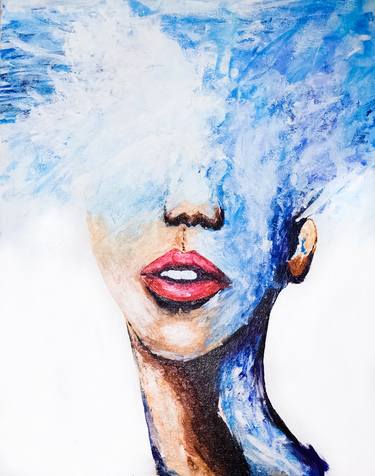 Original Abstract Expressionism Portrait Painting by Rishav Jain