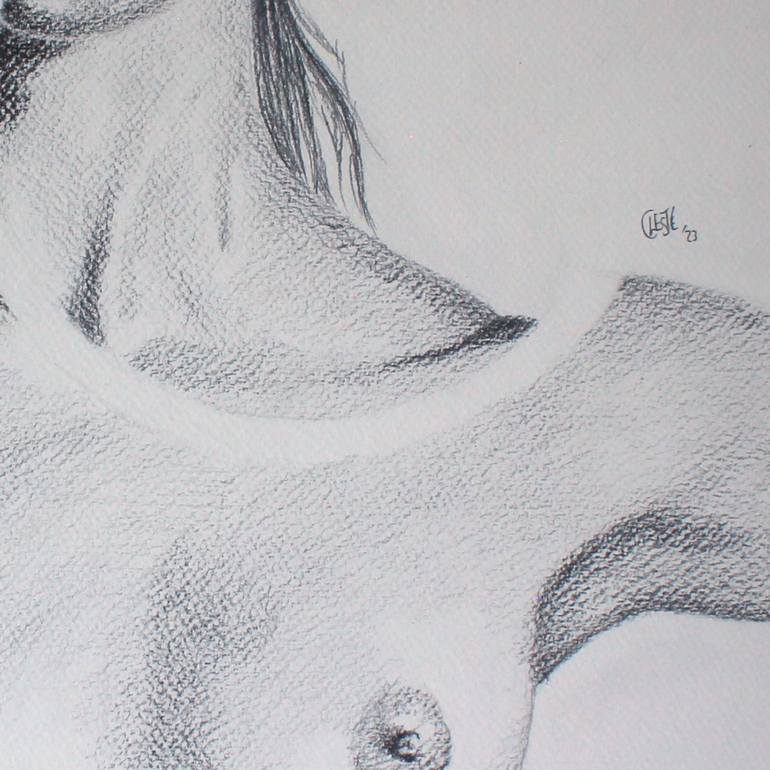 Original Fine Art Nude Drawing by Celeste von Solms