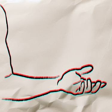 Give me a Hand No 3 - Digital Line Drawing thumb