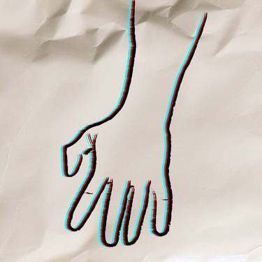 Give me a Hand No 5 - Digital Line Drawing thumb