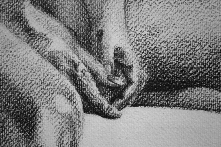Original Realism Nude Drawing by Celeste Von Solms