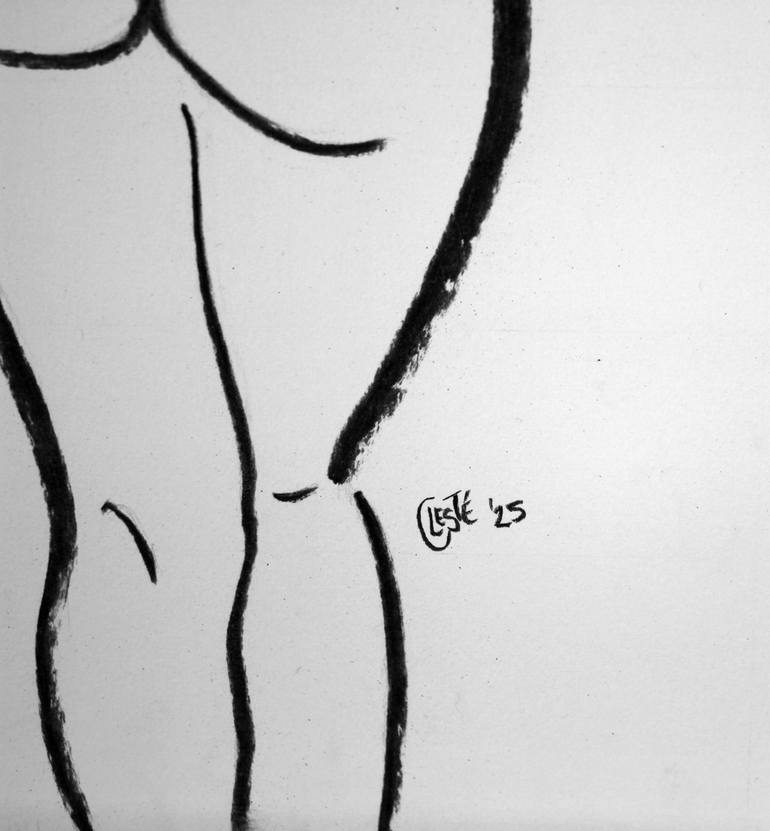 Original Minimalism Nude Drawing by Celeste Von Solms
