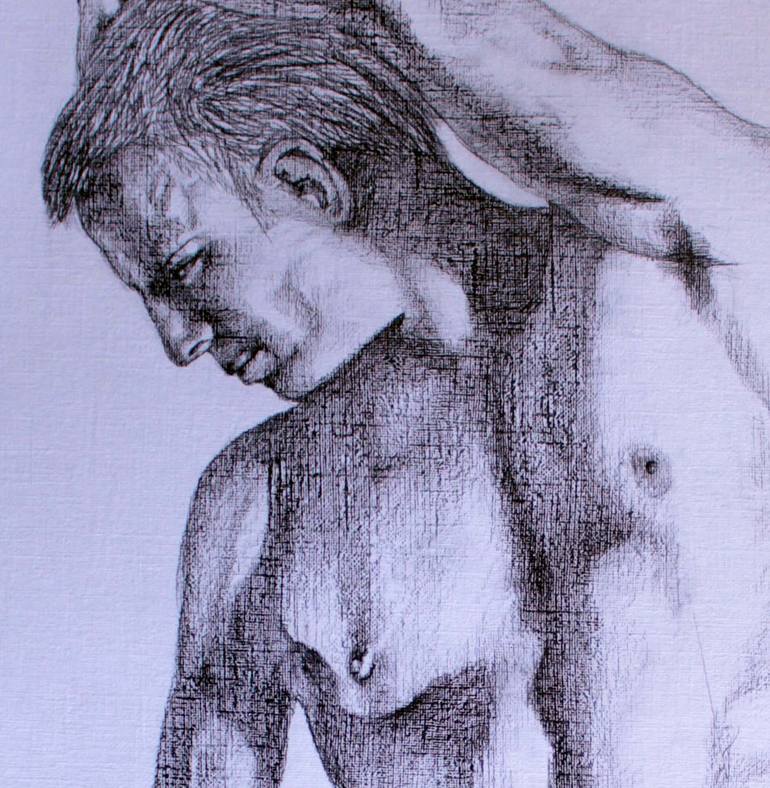 Original Portraiture Nude Drawing by Celeste von Solms