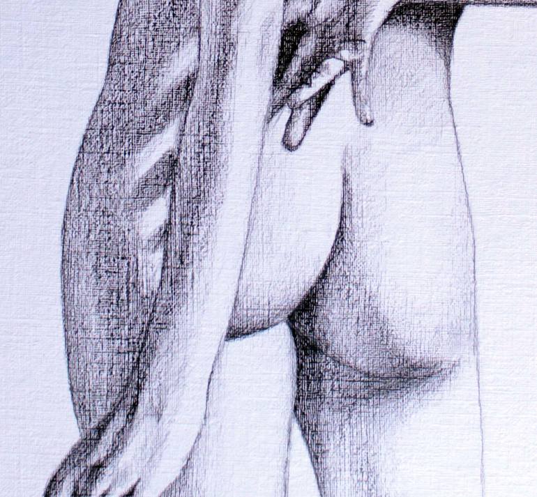 Original Portraiture Nude Drawing by Celeste von Solms