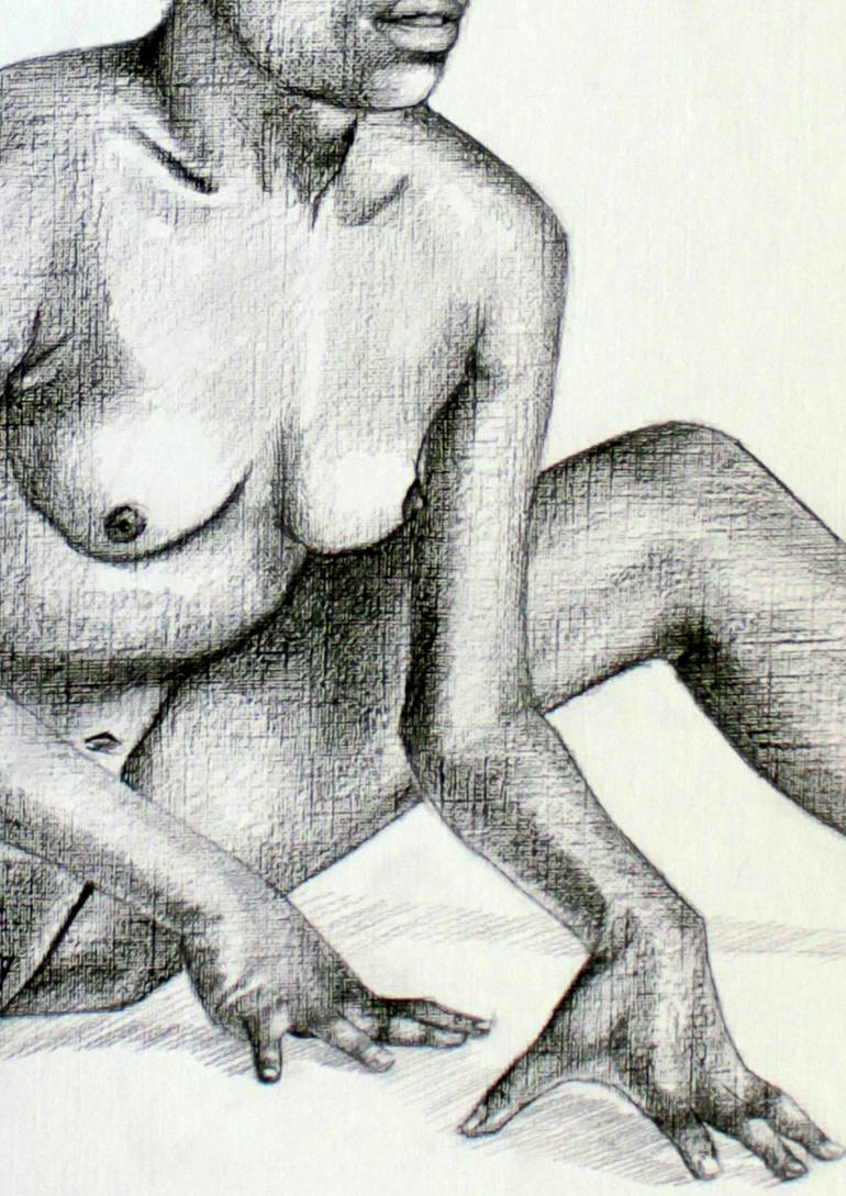 Original Portraiture Nude Drawing by Celeste von Solms