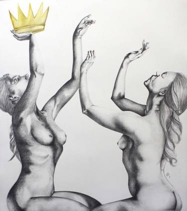 Original Realism Nude Drawings by Celeste von Solms