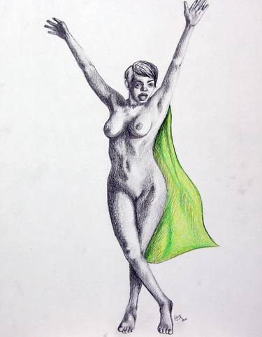 Original Photorealism Nude Drawings by Celeste von Solms