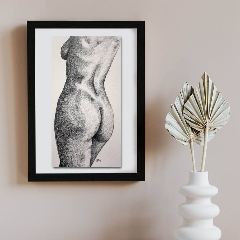 Original Fine Art Nude Drawing by Celeste von Solms