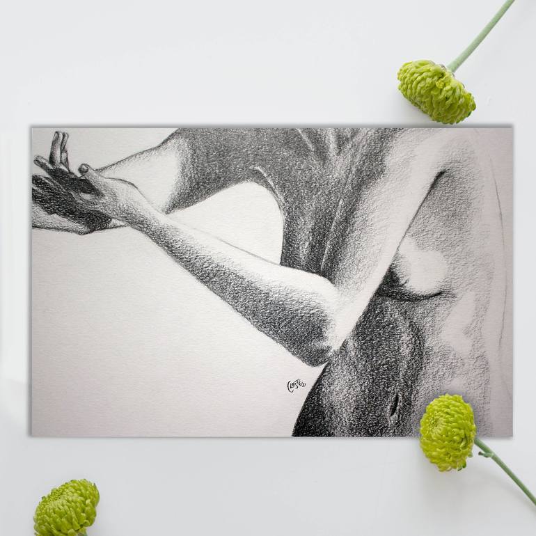 Original Fine Art Nude Drawing by Celeste von Solms