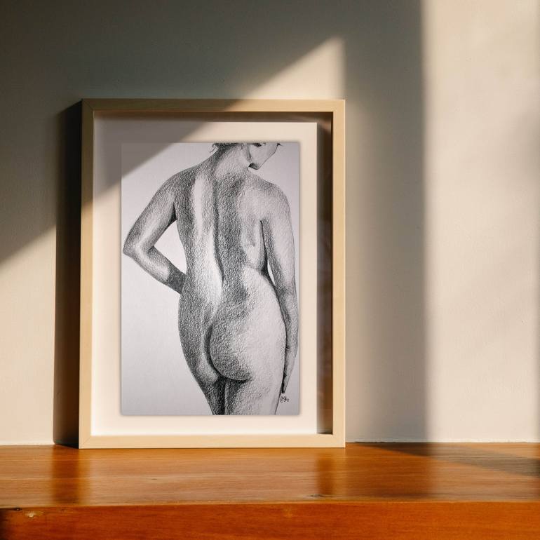 Original Fine Art Nude Drawing by Celeste von Solms