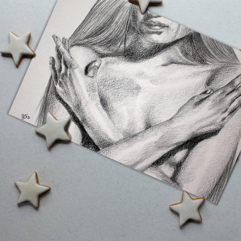 Original Fine Art Nude Drawing by Celeste von Solms