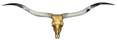 Large 24K Gold Gilded Wild Texas Longhorn thumb