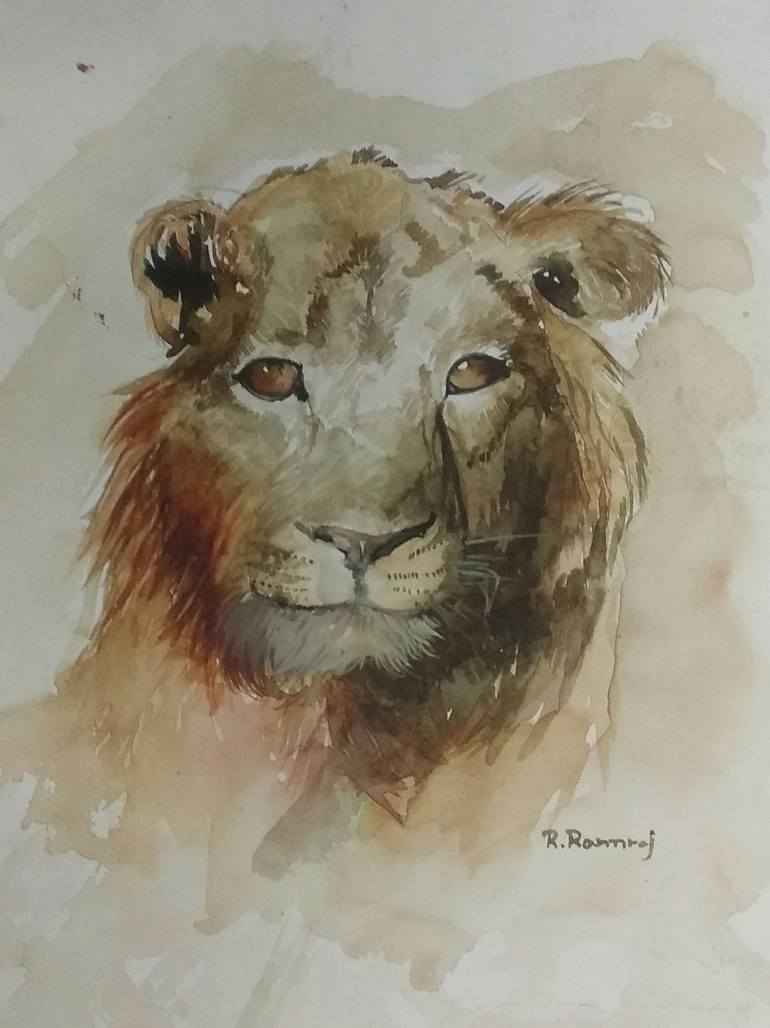 The Lion Drawing By Ram Raj Saatchi Art 5461