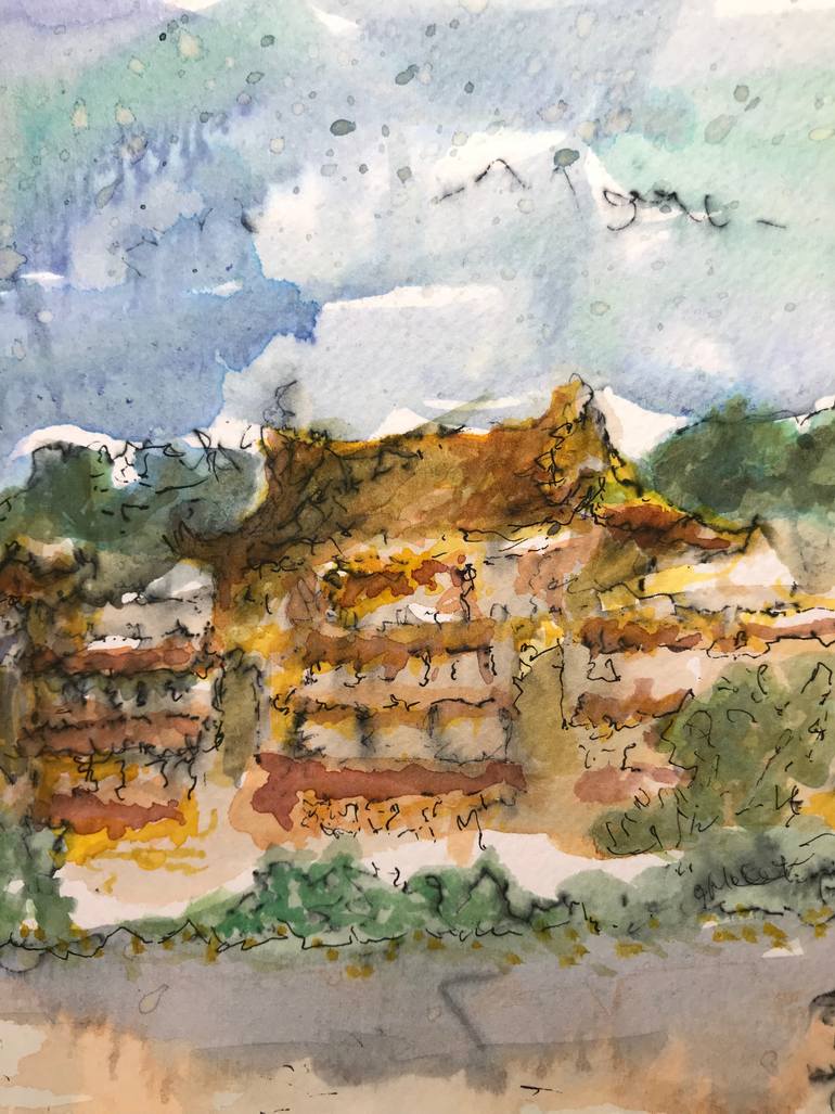 Original Abstract Expressionism Architecture Painting by Law Kam Wa