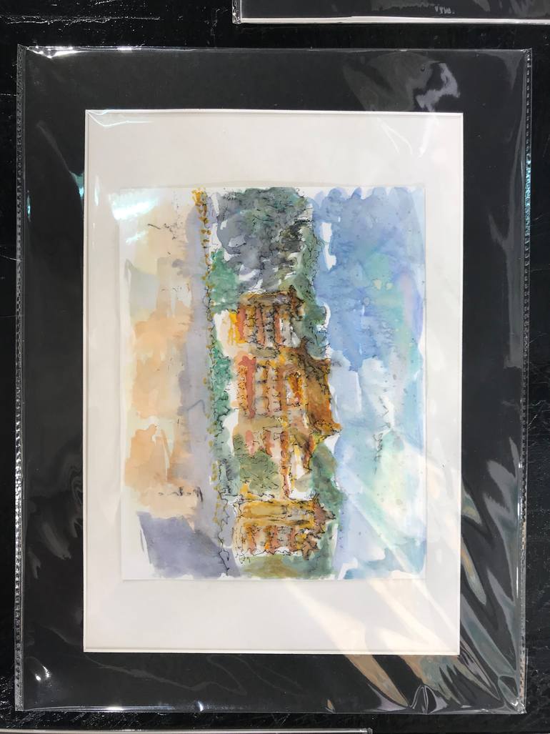 Original Abstract Expressionism Architecture Painting by Law Kam Wa