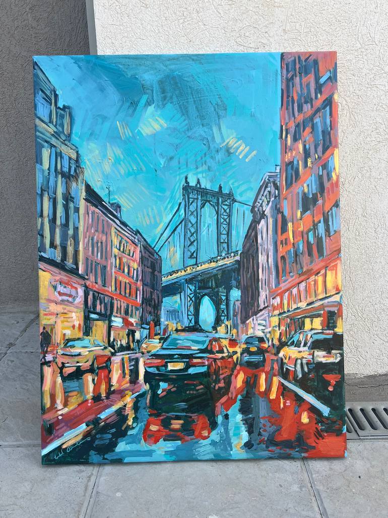 Original Abstract Expressionism Cities Painting by Isabel Araneda
