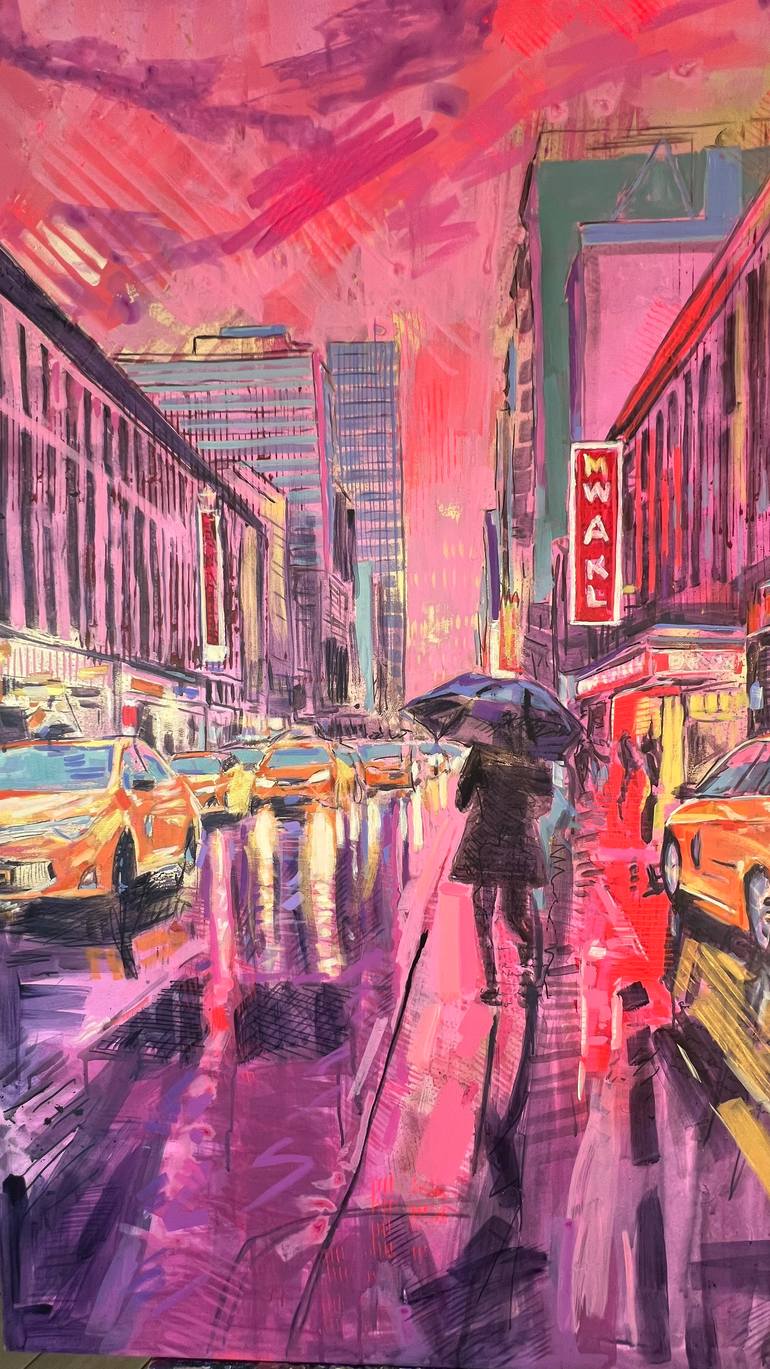 Original Contemporary Cities Painting by Isabel Margarita Araneda Urrutia