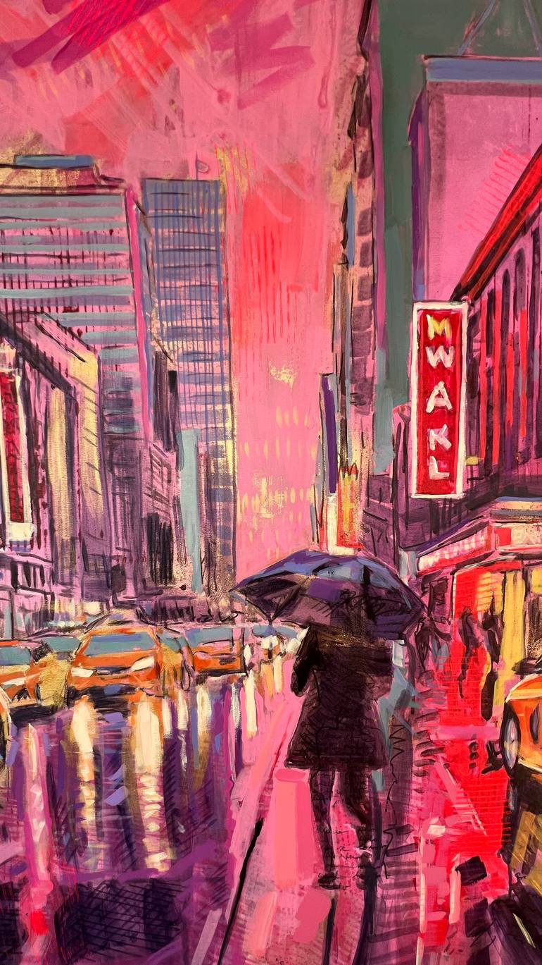 Original Contemporary Cities Painting by Isabel Margarita Araneda Urrutia