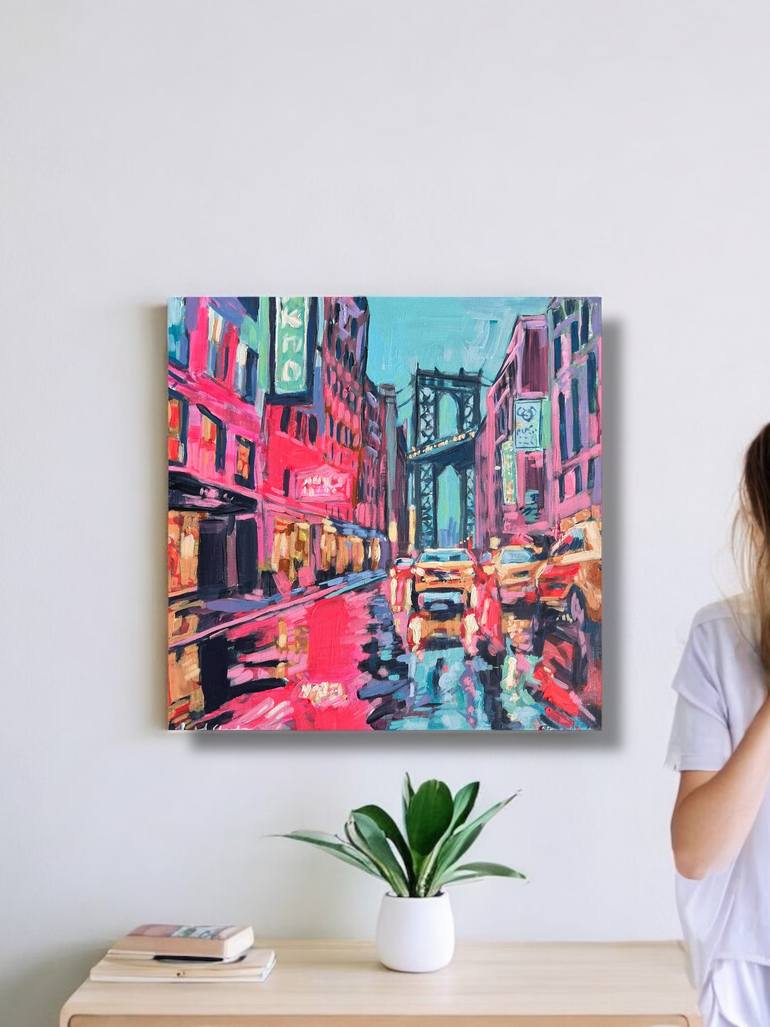 Original Contemporary Cities Painting by Isabel Margarita Araneda Urrutia