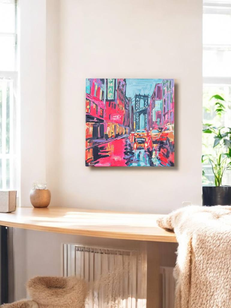 Original Contemporary Cities Painting by Isabel Margarita Araneda Urrutia