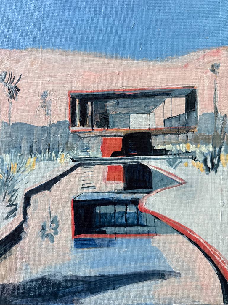 Original Architecture Painting by Isabel Araneda | Contemporary Art on Canvas | Desert Escape XIV