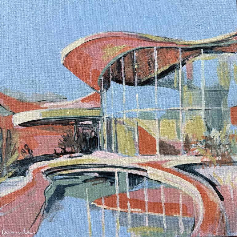 Original Architecture Painting by Isabel Araneda | Contemporary Art on Canvas | Desert Escape XV