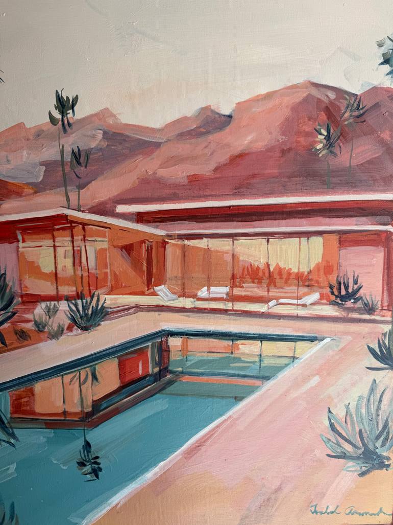 Original Architecture Painting by Isabel Araneda | Contemporary Art on Canvas | Desert Reverie